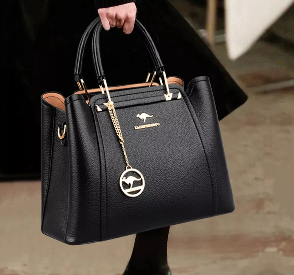 Soft Leather Luxury Handbags Women Bags Designer 3 Layers Shoulder Crossbody Sac Ladies Large Capacity Shopping Messenger Tote Loja da Dryka 