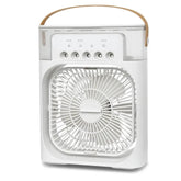 Spray small fan five hole humidification small refrigeration air conditioner mini fan water-cooled silent air cooler Loja da Dryka white 