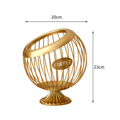 Suporte Decorativo para Cápsulas de Café casa 023 Loja da Dryka Dourado 