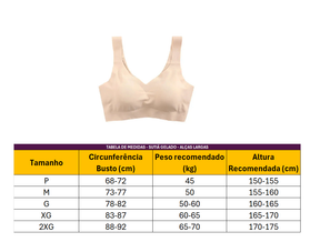 Sutiã Gelado sem Costura - Skin Fit sutia alca larga Loja da Dryka 