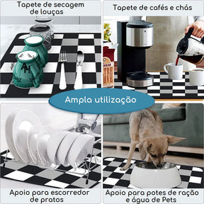 Tapete Escorredor de Louça Ultra Absorvente cozinha 022 Loja da Dryka 