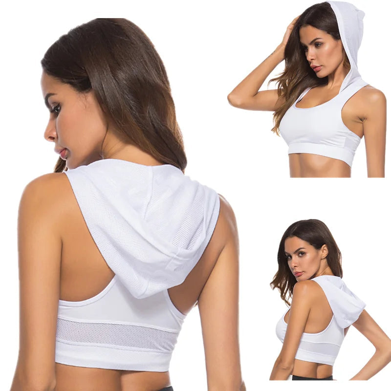 Top Esportivo com Capuz Esporte 013 Loja da Dryka Branco P 