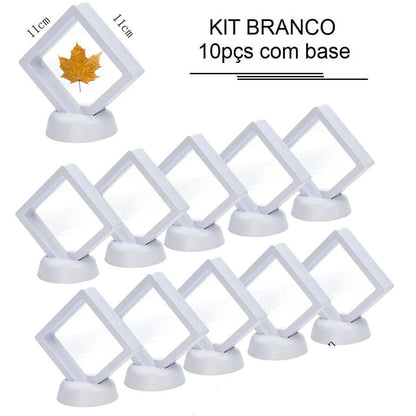 Vitrine Flutuante Suspensa 3D decoração 006 Loja da Dryka Branco - 11cm 