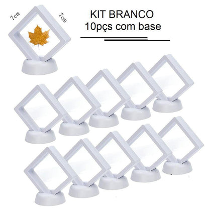 Vitrine Flutuante Suspensa 3D decoração 006 Loja da Dryka Branco - 7cm 