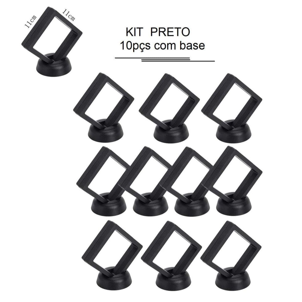 Vitrine Flutuante Suspensa 3D decoração 006 Loja da Dryka Preto 11cm 