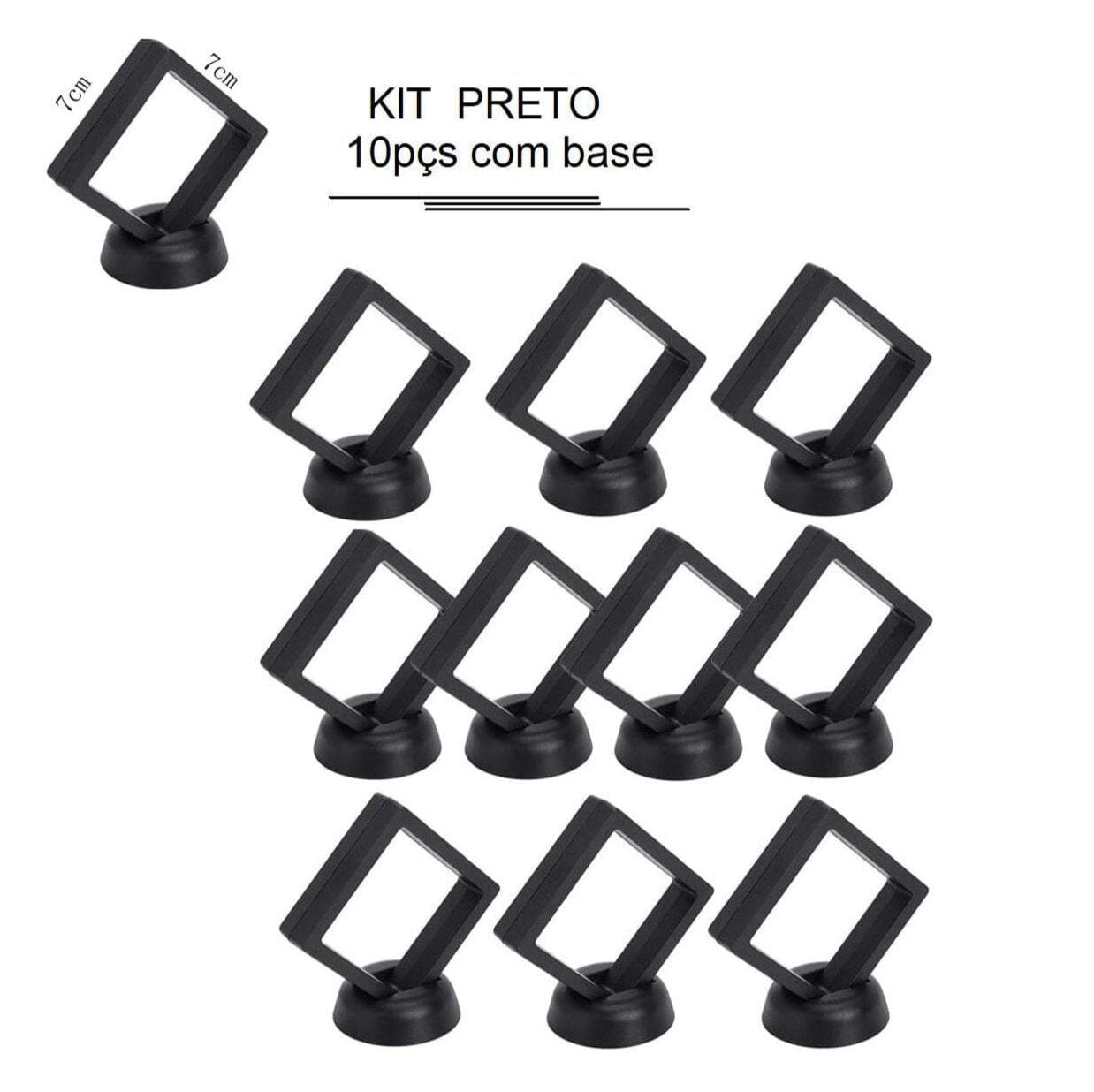 Vitrine Flutuante Suspensa 3D decoração 006 Loja da Dryka Preto - 7cm 