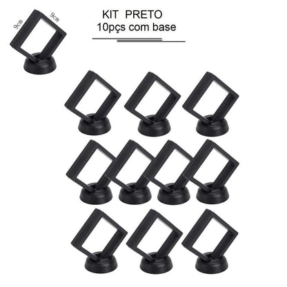 Vitrine Flutuante Suspensa 3D decoração 006 Loja da Dryka Preto - 9cm 