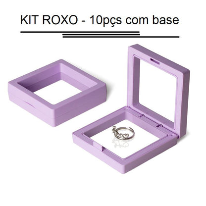 Vitrine Flutuante Suspensa 3D decoração 006 Loja da Dryka Roxa - 9cm 