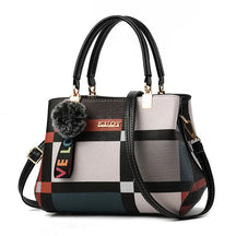 Yogodlns New Luxury Handbag Women Stitching Wild Messenger Bags Designer Brand Plaid Shoulder Bag Female Ladies Totes Loja da Dryka black 28x15x20cm 