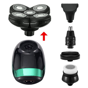 5 In 1 4D Barbeador elétrico recarregável com 5 cabeças flutuantes para cortar: barba, nariz, orelha, cabelos e pelos do corpo em geral 0 lojadadryka 