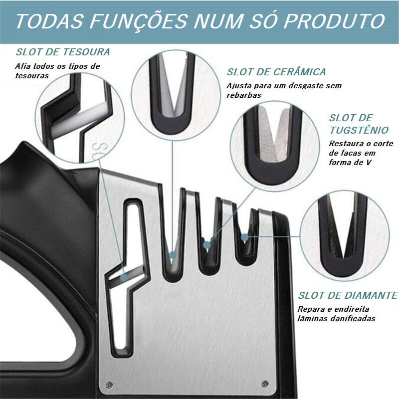 Amolador e Afiador de Facas e Tesouras Profissional - Easy Cut Amolador de facas lojadadryka 