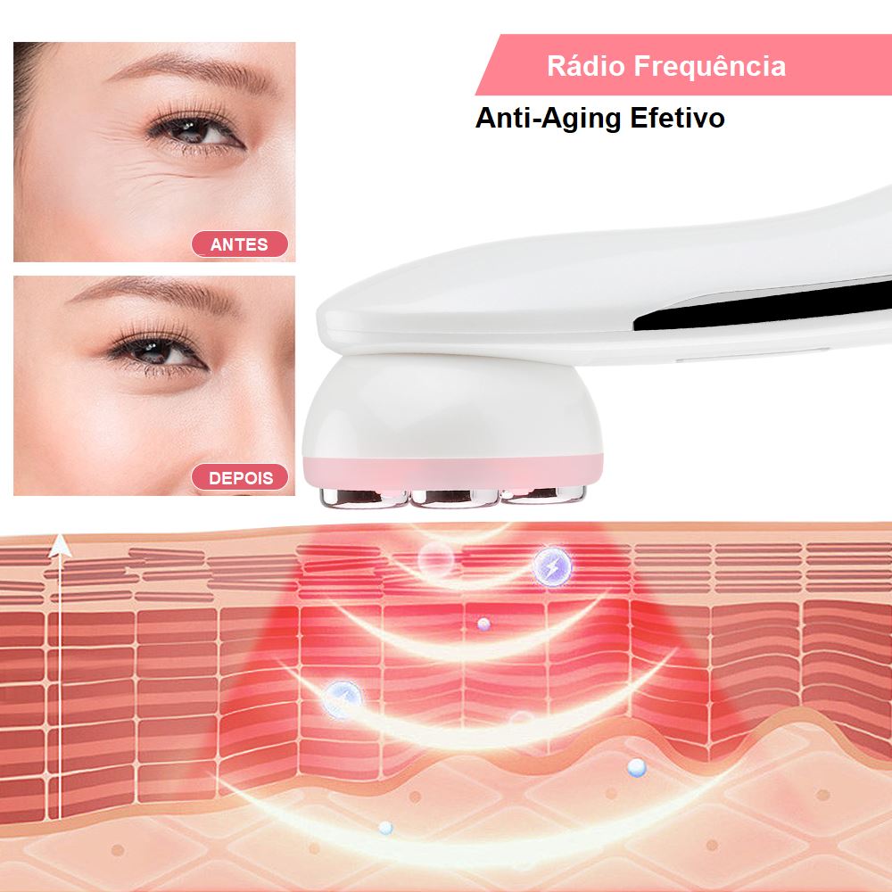 Aparelho Portátil Fototerapia e Radiofrequência Led Anti-Rugas massagem 004 lojadadryka 