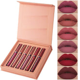 Batom Matte Glamour Handaiyan - Kit com 6 unidades Maquiagem 001 lojadadryka 6 cores intensas 
