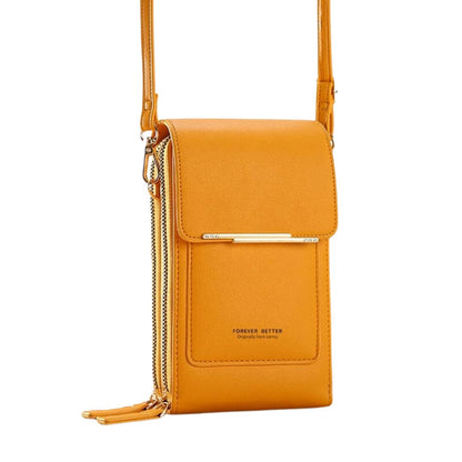 Bolsa de Couro Style 2 em 1 Bolsa 001 lojadadryka Amarela Escuro 11x5x19CM 