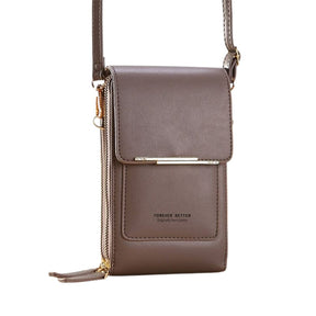 Bolsa de Couro Style 2 em 1 Bolsa 001 lojadadryka Cinza 11x5x19CM 