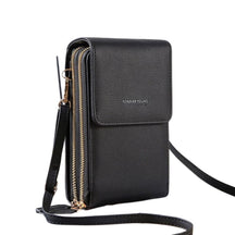 Bolsa de Couro Style 2 em 1 Bolsa 001 lojadadryka Preta 11x5x19CM 