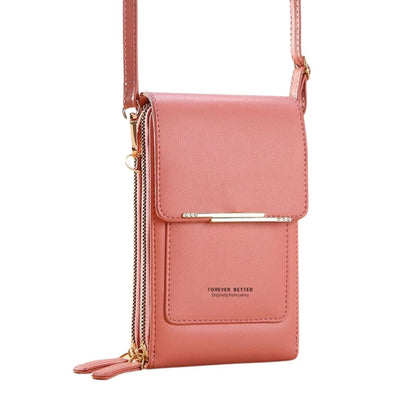Bolsa de Couro Style 2 em 1 Bolsa 001 lojadadryka Rosa 11x5x19CM 