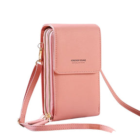 Bolsa de Couro Style 2 em 1 Bolsa 001 lojadadryka Rosa Bebe 11x5x19CM 
