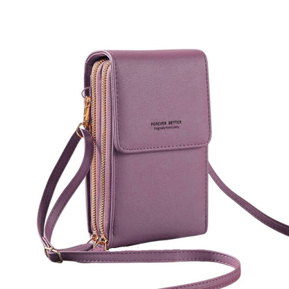 Bolsa de Couro Style 2 em 1 Bolsa 001 lojadadryka Roxa 11x5x19CM 