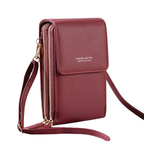 Bolsa de Couro Style 2 em 1 Bolsa 001 lojadadryka Vinho Claro 11x5x19CM 