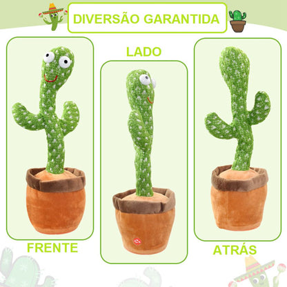 Cacto Dançante e Falante - Toca Músicas e Repete Fala brinquedo 005 lojadadryka 