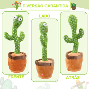 Cacto Dançante e Falante - Toca Músicas e Repete Fala brinquedo 005 lojadadryka 
