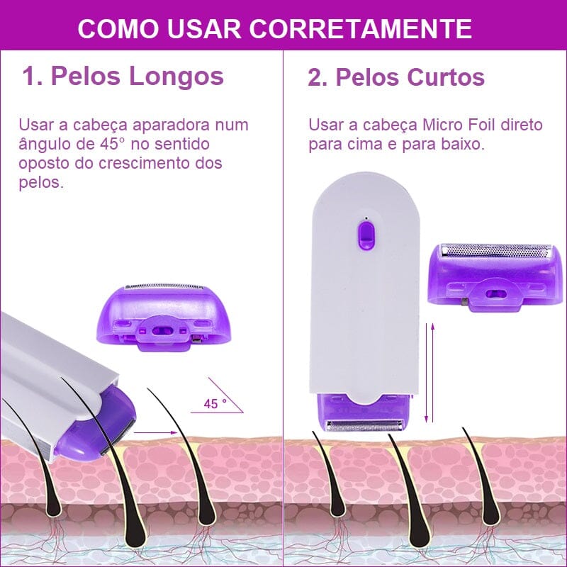 Depilador de Micro Oscilação Recarregável USB Depilação 001 lojadadryka 