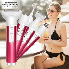 Depilador Feminino Beaut Shave 5 em 1 depilação 003 lojadadryka 