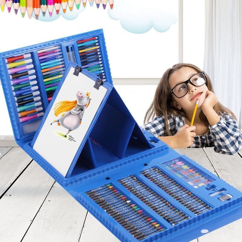 Estojo de Pintura Color Kids | 208 peças 0 Loja da Dryka 1set Blue 