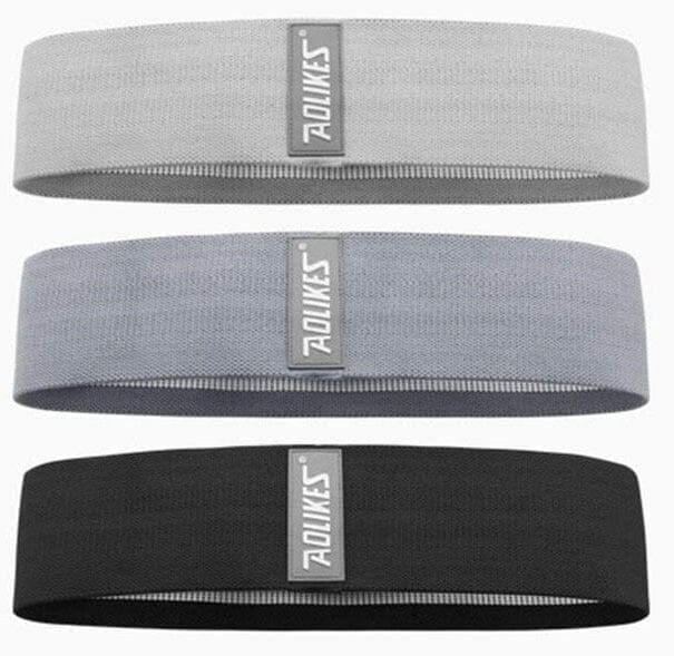 Faixa Elástica Para Ginástica Multifuncional Fitness 001 lojadadryka Kit 03 pçs - Cinza- 27kg + Cinza escuro - 40kg + Preta - 68kg 