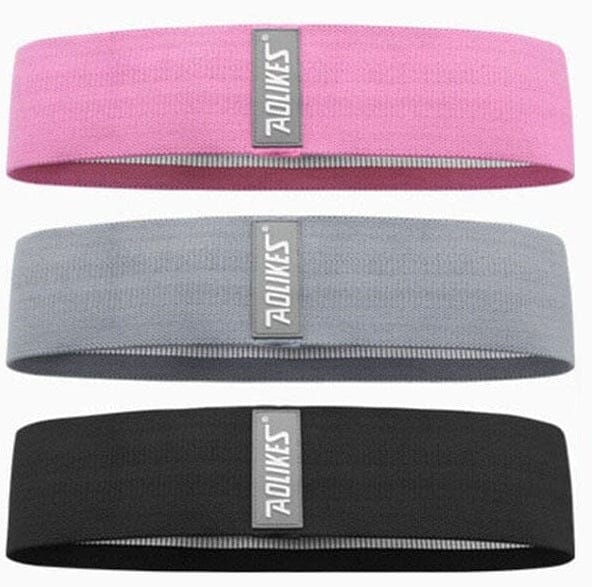 Faixa Elástica Para Ginástica Multifuncional Fitness 001 lojadadryka Kit 03 pçs - rosa - 27kg + Cinza escuro - 40kg + Preta - 68kg 