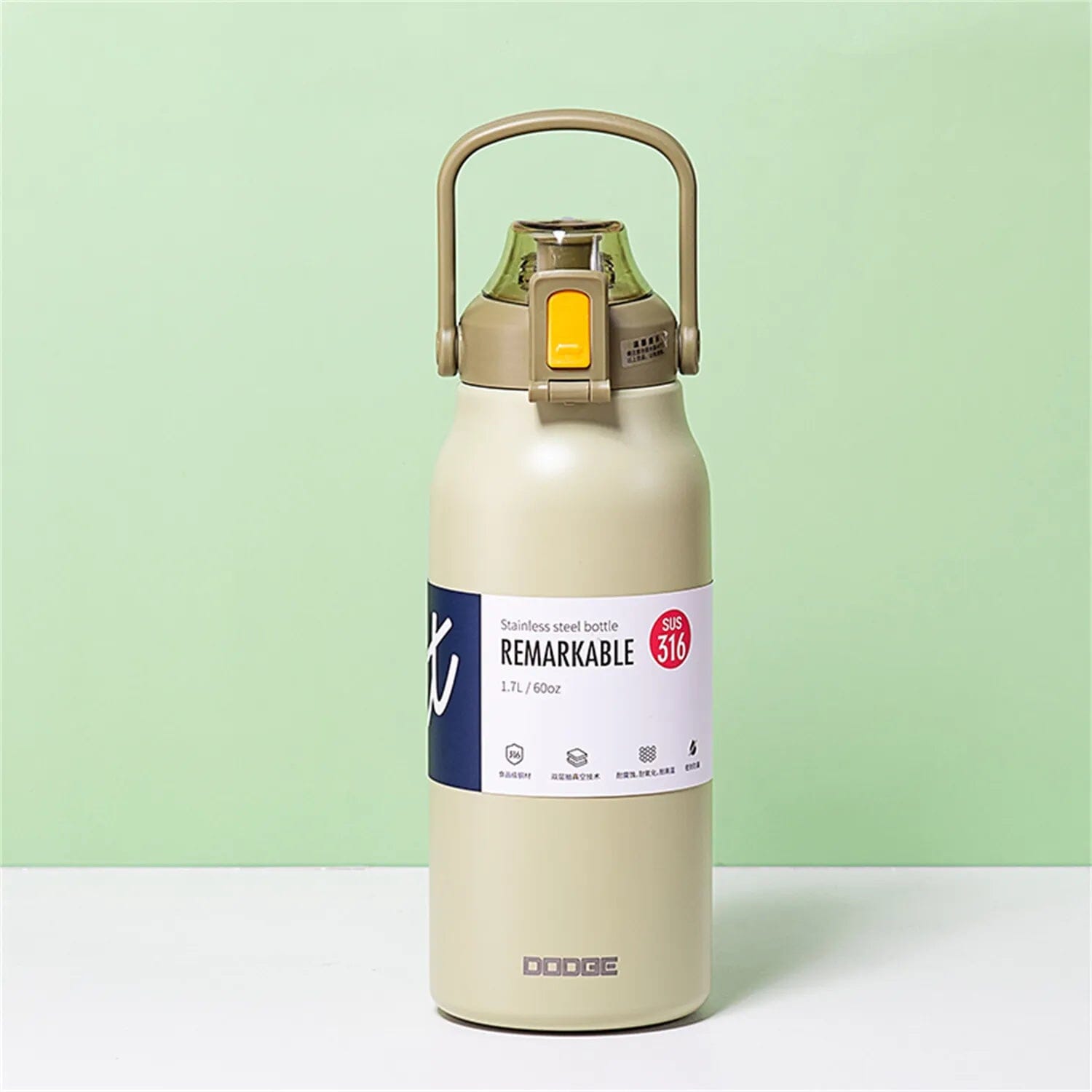 Garrafa Térmica Portátil em Aço Inoxidável 316 Loja da Dryka green 1300ml 
