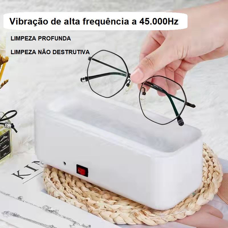 Limpador Ultrassônico Multifuncional para Óculos, Relógio e Jóias limpador 001 lojadadryka 