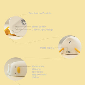 Luminária Infantil de Silicone Pato Relax luminária 001 lojadadryka 