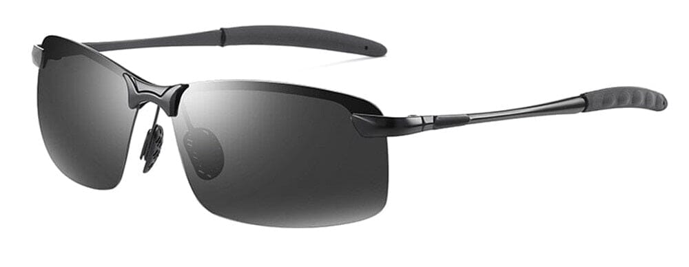 Óculos de Sol Polarizado Fotocromático Max Style Óculos 001 lojadadryka Preto-Cinza 