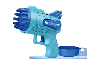 Pistola Lança Bolhas de Sabão - BUBLLE GUN brinquedo 004 lojadadryka 12 buracos - azul 