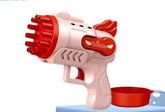 Pistola Lança Bolhas de Sabão - BUBLLE GUN brinquedo 004 lojadadryka 12 buracos - rosa 