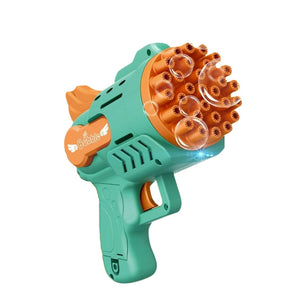Pistola Lança Bolhas de Sabão - BUBLLE GUN brinquedo 004 lojadadryka 29 buracos - verde 