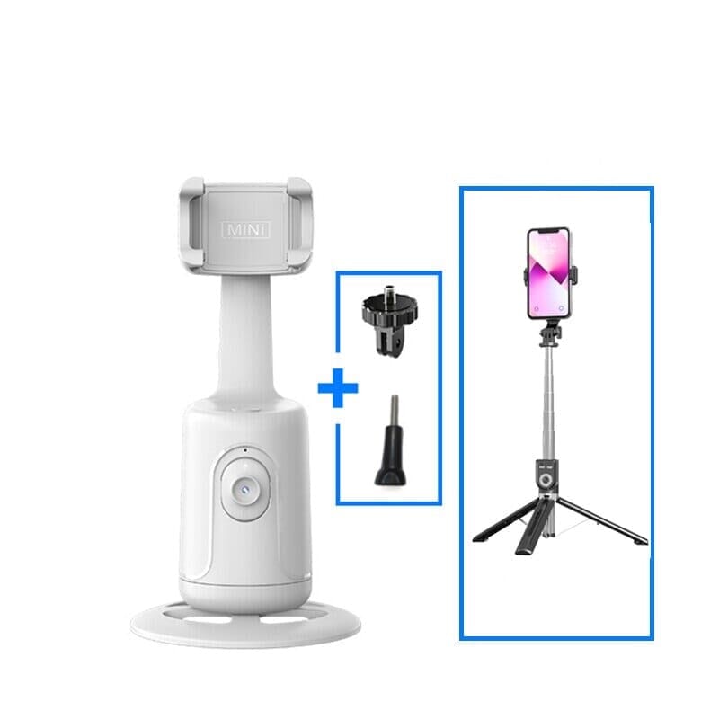 Tripé de Rastreamento Facial por Inteligência Artificial 360 Graus - Smart Selfie FOLLOWME Tripe 001 lojadadryka Branco - Opção 1 