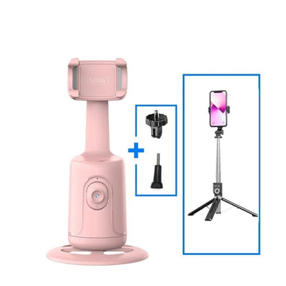 Tripé de Rastreamento Facial por Inteligência Artificial 360 Graus - Smart Selfie FOLLOWME Tripe 001 lojadadryka Rosa - Opção 1 
